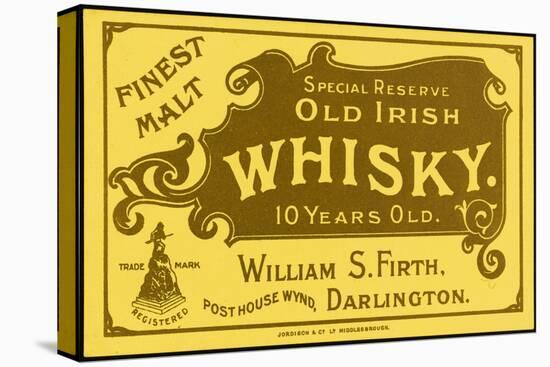 Finest Malt Old Irish Whisky Label-null-Stretched Canvas