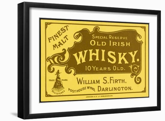 Finest Malt Old Irish Whisky Label-null-Framed Art Print