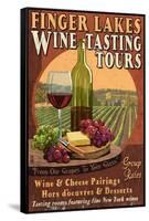 Finger Lakes, New York - Wine Tasting-Lantern Press-Framed Stretched Canvas