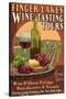 Finger Lakes, New York - Wine Tasting-Lantern Press-Stretched Canvas