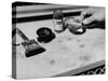 Fingerprint Powder, Brush and Magnifying Glass Used in the Detection of the Prints-Carl Mydans-Stretched Canvas