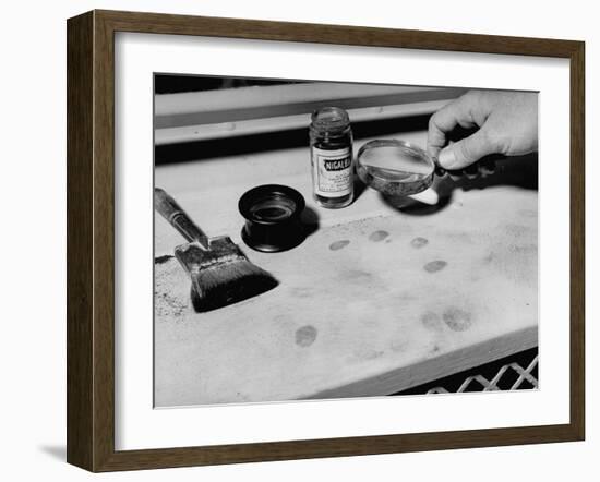 Fingerprint Powder, Brush and Magnifying Glass Used in the Detection of the Prints-Carl Mydans-Framed Photographic Print