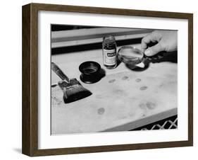 Fingerprint Powder, Brush and Magnifying Glass Used in the Detection of the Prints-Carl Mydans-Framed Photographic Print