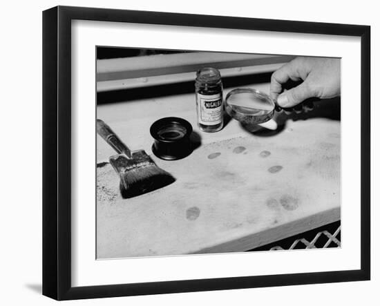 Fingerprint Powder, Brush and Magnifying Glass Used in the Detection of the Prints-Carl Mydans-Framed Photographic Print