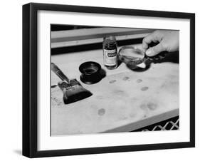 Fingerprint Powder, Brush and Magnifying Glass Used in the Detection of the Prints-Carl Mydans-Framed Photographic Print