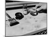 Fingerprint Powder, Brush and Magnifying Glass Used in the Detection of the Prints-Carl Mydans-Mounted Photographic Print