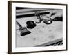 Fingerprint Powder, Brush and Magnifying Glass Used in the Detection of the Prints-Carl Mydans-Framed Photographic Print