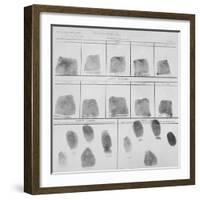 Fingerprint Record Sheet from the Navy Department in 1912-null-Framed Art Print