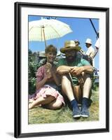 FINIAN'S RAINBOW, 1968 directed by FRANCIS FORD COPPOLA On the set, Petula Clark and Francis Ford C-null-Framed Photo