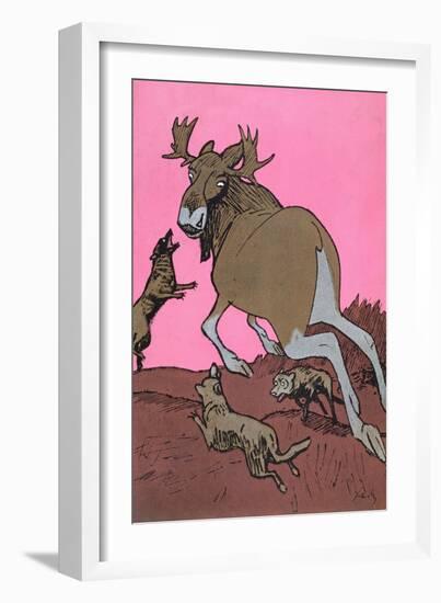 'Finis Finnlandiae', Finland (Represented as an Elk) Being Attacked by Russia (Represented as a Pac-Wilhelm Schulz-Framed Giclee Print