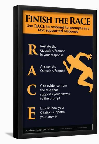 Finish the RACE - Responding to Prompts-Gerard Aflague Collection-Framed Poster