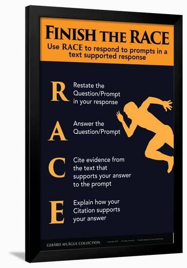 Finish the RACE - Responding to Prompts-Gerard Aflague Collection-Framed Poster