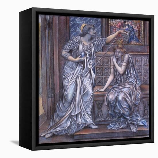 Finished Study for Queen Eleanor and Fair Rosamund, C.1900-5 (Chalk) (See 27988)-Evelyn De Morgan-Framed Stretched Canvas