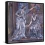 Finished Study for Queen Eleanor and Fair Rosamund, C.1900-5 (Chalk) (See 27988)-Evelyn De Morgan-Framed Stretched Canvas