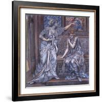 Finished Study for Queen Eleanor and Fair Rosamund, C.1900-5 (Chalk) (See 27988)-Evelyn De Morgan-Framed Giclee Print