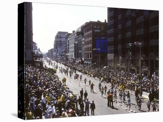 Finishers on Boyleston Street at the 1990 Boston Marathon-null-Stretched Canvas