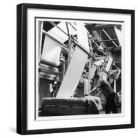 Finishing : Pulling Down Cloth at James Chadwick and Co, Lancashire-Henry Grant-Framed Photographic Print