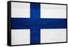 Finland Flag Design with Wood Patterning - Flags of the World Series-Philippe Hugonnard-Framed Stretched Canvas