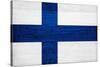 Finland Flag Design with Wood Patterning - Flags of the World Series-Philippe Hugonnard-Stretched Canvas