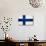 Finland Flag Design with Wood Patterning - Flags of the World Series-Philippe Hugonnard-Art Print displayed on a wall