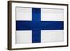 Finland Flag Design with Wood Patterning - Flags of the World Series-Philippe Hugonnard-Framed Art Print