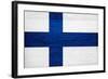 Finland Flag Design with Wood Patterning - Flags of the World Series-Philippe Hugonnard-Framed Art Print