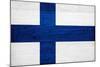 Finland Flag Design with Wood Patterning - Flags of the World Series-Philippe Hugonnard-Mounted Art Print