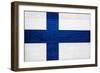 Finland Flag Design with Wood Patterning - Flags of the World Series-Philippe Hugonnard-Framed Art Print