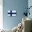 Finland Flag Design with Wood Patterning - Flags of the World Series-Philippe Hugonnard-Mounted Art Print displayed on a wall