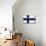 Finland Flag Design with Wood Patterning - Flags of the World Series-Philippe Hugonnard-Mounted Art Print displayed on a wall