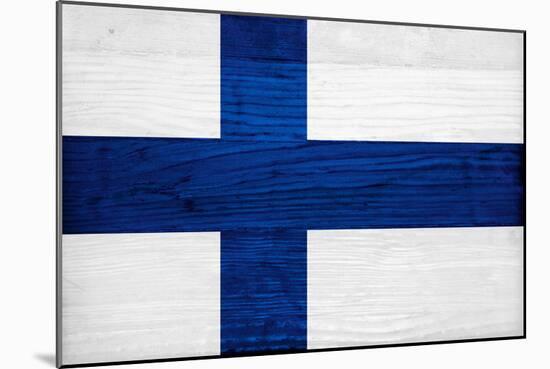 Finland Flag Design with Wood Patterning - Flags of the World Series-Philippe Hugonnard-Mounted Art Print