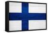 Finland Flag Design with Wood Patterning - Flags of the World Series-Philippe Hugonnard-Framed Stretched Canvas