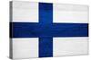 Finland Flag Design with Wood Patterning - Flags of the World Series-Philippe Hugonnard-Stretched Canvas