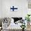 Finland Flag Design with Wood Patterning - Flags of the World Series-Philippe Hugonnard-Art Print displayed on a wall