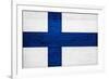 Finland Flag Design with Wood Patterning - Flags of the World Series-Philippe Hugonnard-Framed Art Print