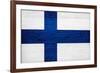Finland Flag Design with Wood Patterning - Flags of the World Series-Philippe Hugonnard-Framed Art Print