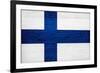 Finland Flag Design with Wood Patterning - Flags of the World Series-Philippe Hugonnard-Framed Art Print