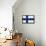 Finland Flag Design with Wood Patterning - Flags of the World Series-Philippe Hugonnard-Framed Stretched Canvas displayed on a wall