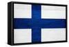 Finland Flag Design with Wood Patterning - Flags of the World Series-Philippe Hugonnard-Framed Stretched Canvas