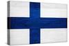 Finland Flag Design with Wood Patterning - Flags of the World Series-Philippe Hugonnard-Stretched Canvas