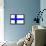 Finland National Flag Poster Print-null-Framed Poster displayed on a wall
