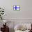 Finland National Flag Poster Print-null-Framed Poster displayed on a wall