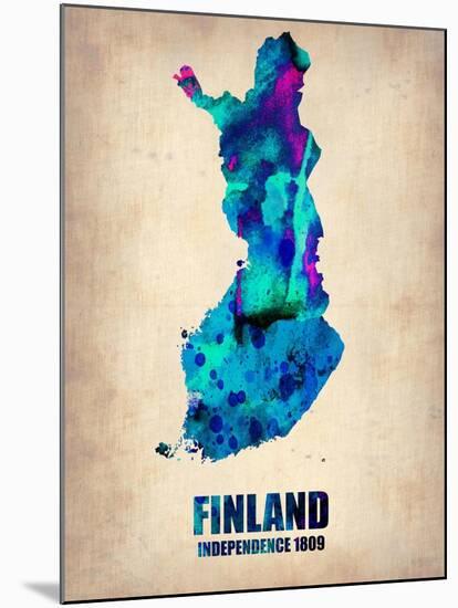 Finland Watercolor Poster-NaxArt-Mounted Art Print