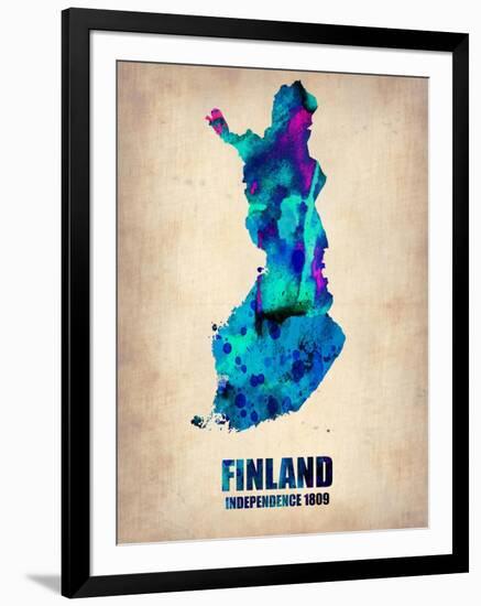 Finland Watercolor Poster-NaxArt-Framed Art Print