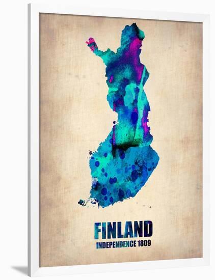 Finland Watercolor Poster-NaxArt-Framed Art Print