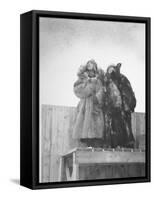 Finnish Lotta Svard Girls Watching for Russian Planes During an Air Raid Alert-Carl Mydans-Framed Stretched Canvas