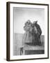 Finnish Lotta Svard Girls Watching for Russian Planes During an Air Raid Alert-Carl Mydans-Framed Photographic Print