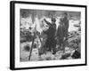 Finnish Soldiers Looking at a Patriotic Poster Left Behind by Defeated Russian Troops-Carl Mydans-Framed Premium Photographic Print