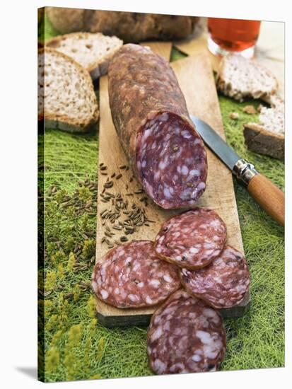 Finocchiona, Tuscan Salami with Wild Fennel Seeds, Florence, Tuscany, Italy, Italian Gastronomy-Nico Tondini-Stretched Canvas