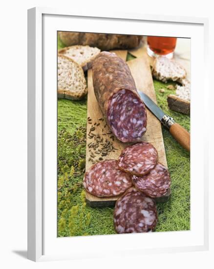 Finocchiona, Tuscan Salami with Wild Fennel Seeds, Florence, Tuscany, Italy, Italian Gastronomy-Nico Tondini-Framed Photographic Print